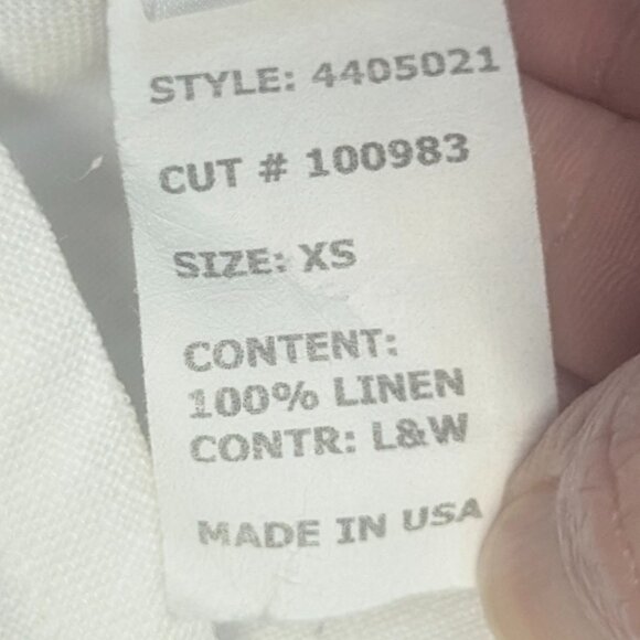 Cut Loose Size XS White Linen Crop Top - Picture 11 of 14